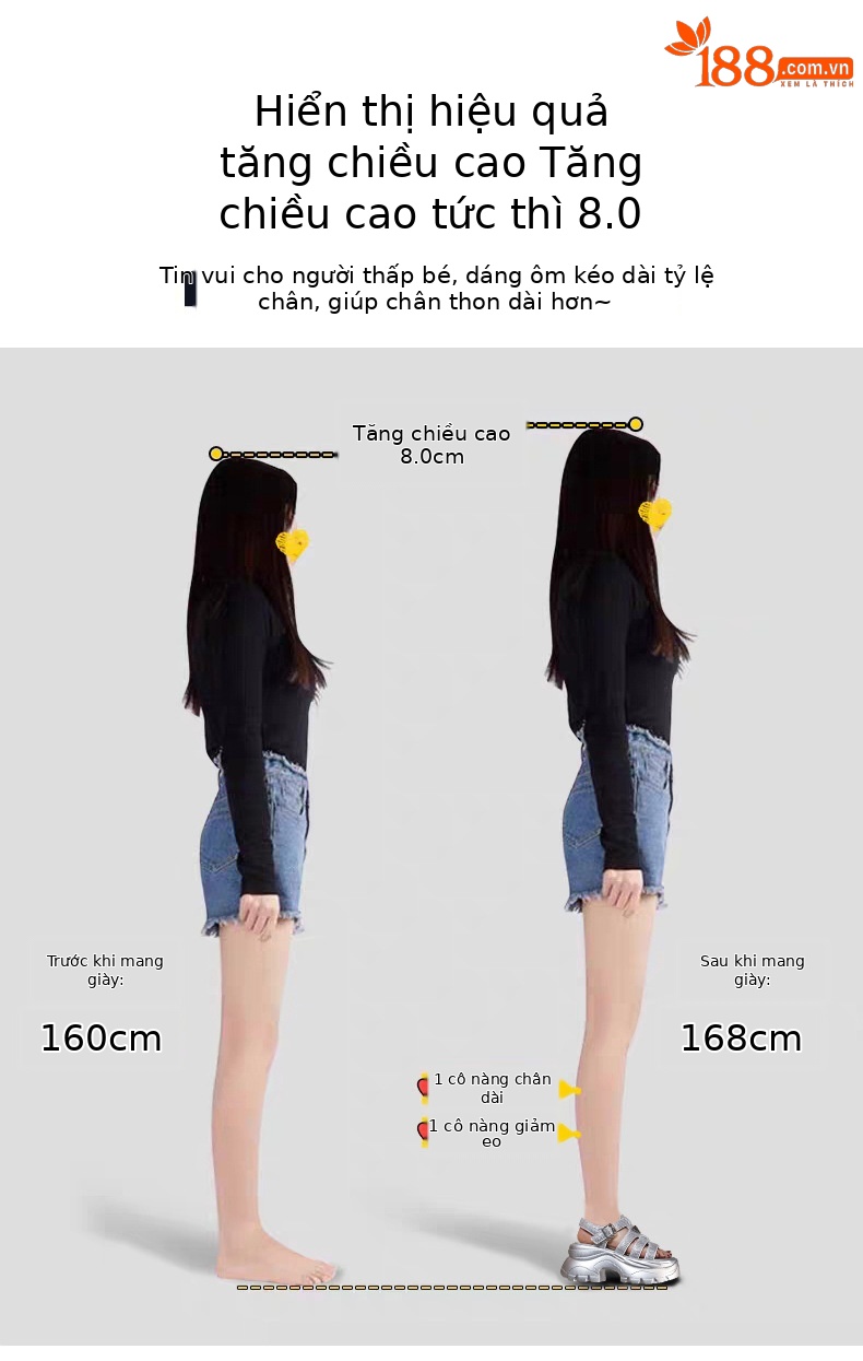 Sandal đính đá nữ đế độn dày phong cách thời trang mùa hè 2025 — Màu đen, Màu bạc chi tiết 4