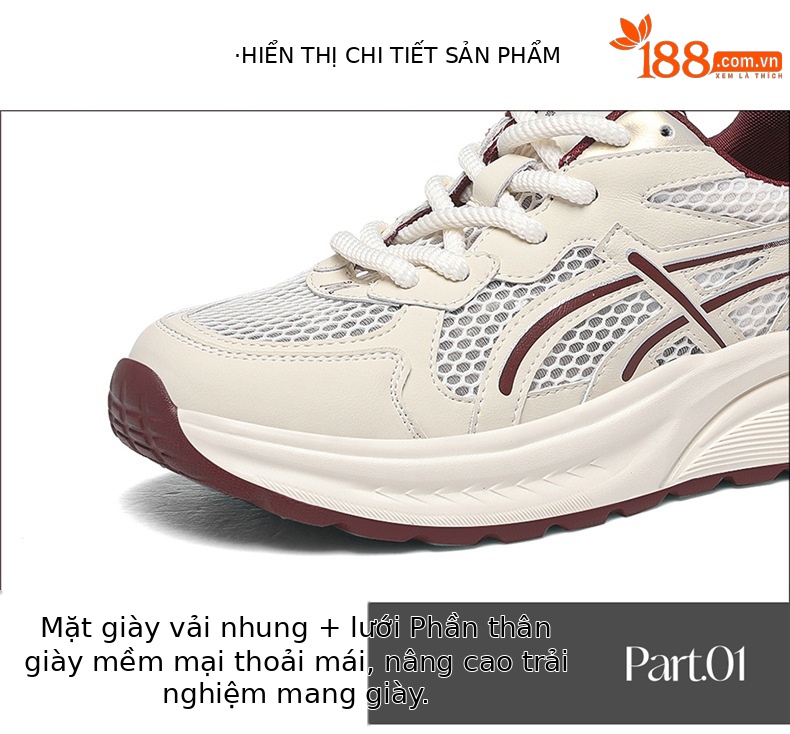 Giày thể thao nữ chạy bộ đế mềm thoáng khí mẫu mới xuân hè 2025 — JST 7036-1 m cà phê lưới đơn thoáng khí, JST 7036-1 mét màu đỏ lưới đơn thoáng khí chi tiết 16