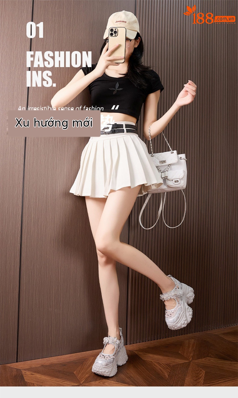 Giày Mary Jane nữ quai ngang đế dày đính đá rhinestone, gót siêu cao 8cm — Bạc, Trắng chi tiết 2