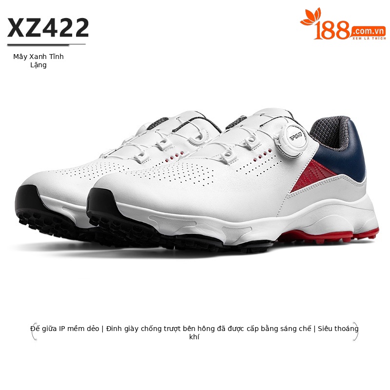Giày golf PGM nam đế giữa giảm xóc, thoáng khí chống trượt — Yunxi Blue [Đế giữa hấp thụ sốc/đinh giày chống trượt bên/siêu thoáng khí] XZ422