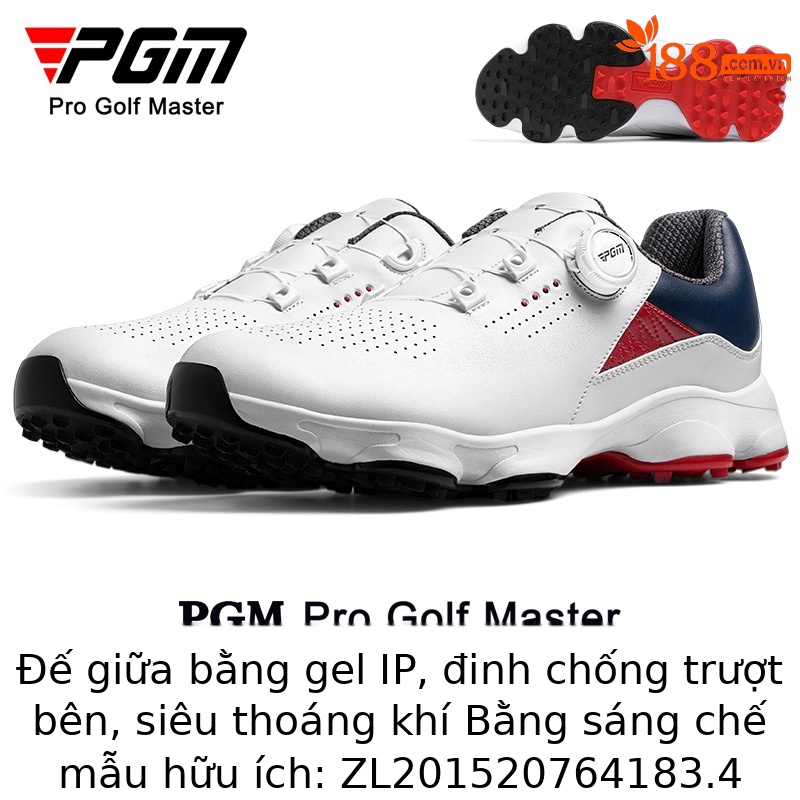 Giày golf PGM nam đế giữa giảm xóc, thoáng khí chống trượt — Yunxi Blue [Đế giữa hấp thụ sốc/đinh giày chống trượt bên/siêu thoáng khí] XZ422