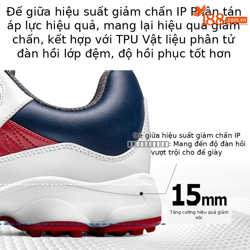 Giày golf PGM nam đế giữa giảm xóc, thoáng khí chống trượt — Yunxi Blue [Đế giữa hấp thụ sốc/đinh giày chống trượt bên/siêu thoáng khí] XZ422
