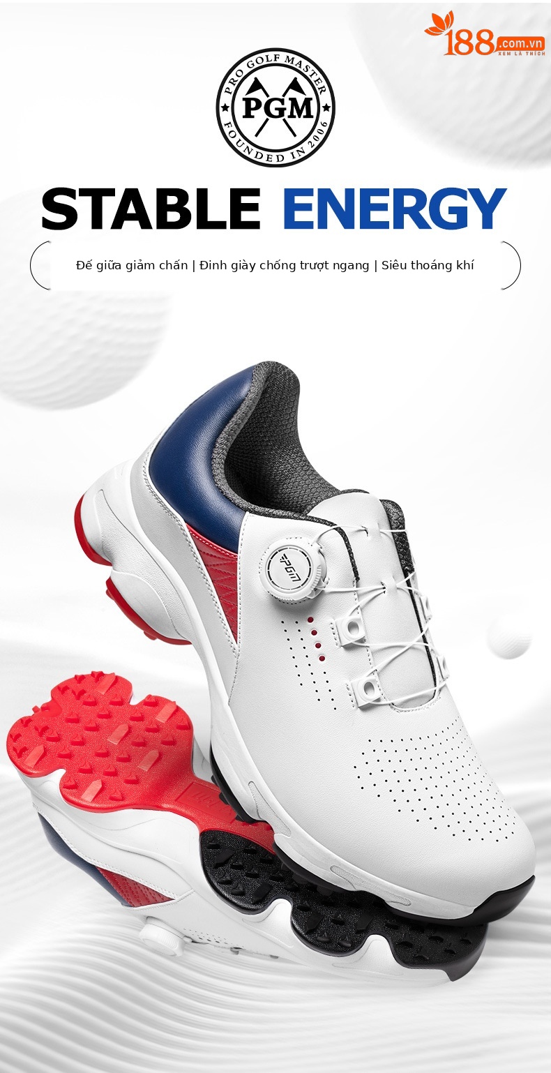 Giày golf PGM nam đế giữa giảm xóc, thoáng khí chống trượt — Yunxi Blue [Đế giữa hấp thụ sốc/đinh giày chống trượt bên/siêu thoáng khí] XZ422 chi tiết 3