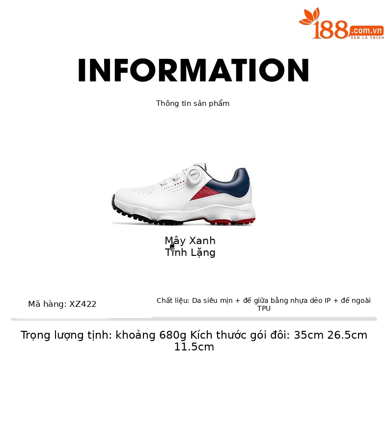 Giày golf PGM nam đế giữa giảm xóc, thoáng khí chống trượt — Yunxi Blue [Đế giữa hấp thụ sốc/đinh giày chống trượt bên/siêu thoáng khí] XZ422 chi tiết 8