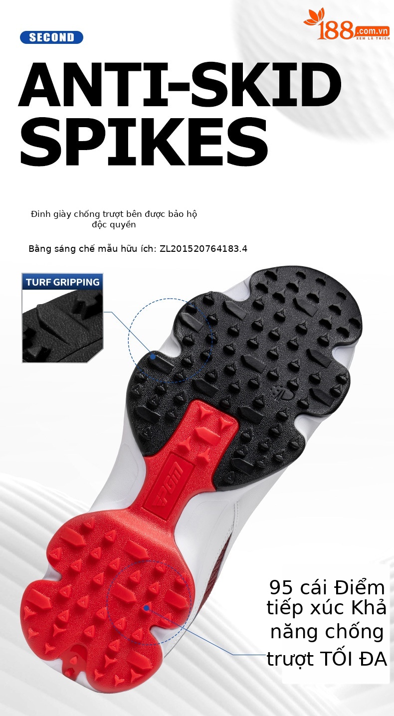 Giày golf PGM nam đế giữa giảm xóc, thoáng khí chống trượt — Yunxi Blue [Đế giữa hấp thụ sốc/đinh giày chống trượt bên/siêu thoáng khí] XZ422 chi tiết 5