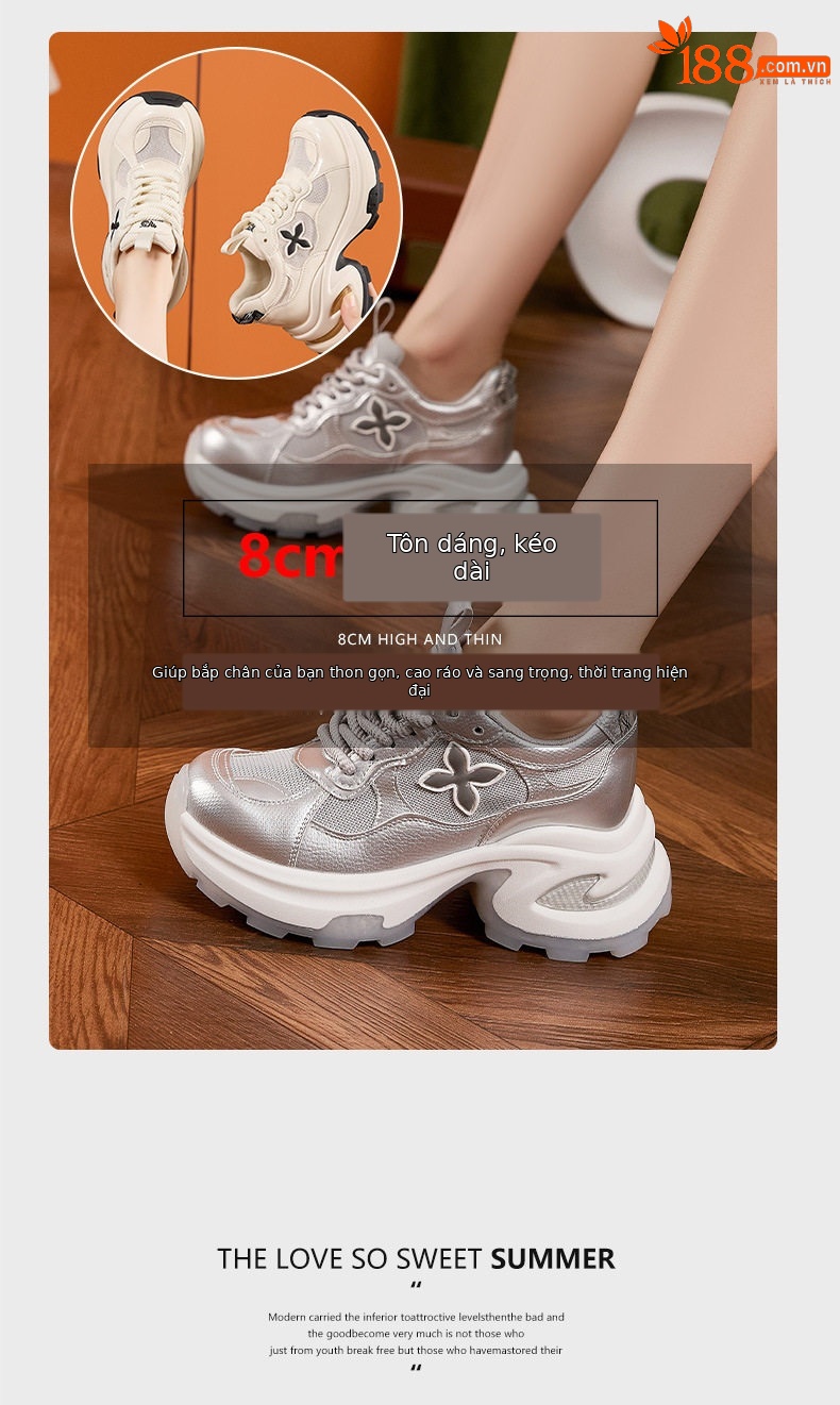 Dép sandal nữ quai chữ V đế dày thoáng khí — Len nguyên chất, Bạc chi tiết 9