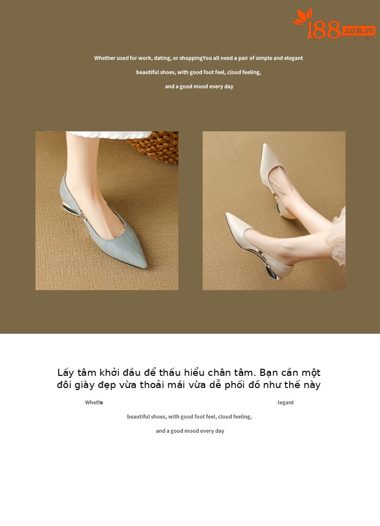 Sandal nữ da cừu mũi nhọn kín mũi gót cao kiểu Pháp — đen, Màu trắng nhạt, xanh xám chi tiết 11