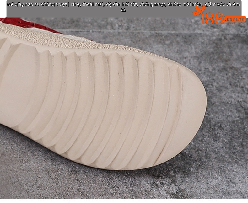 Sandal nữ đế bệt da thật khoét lỗ đầu to thoáng khí — Màu be chi tiết 7