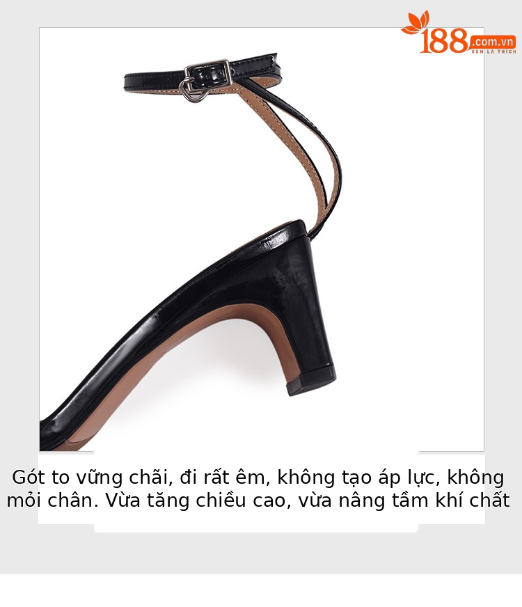 Sandal nữ quai ngang mũi vuông gót vuông đính đá rhinestone mùa hè 2025 — Màu đen, Màu trắng, Màu bạc chi tiết 6