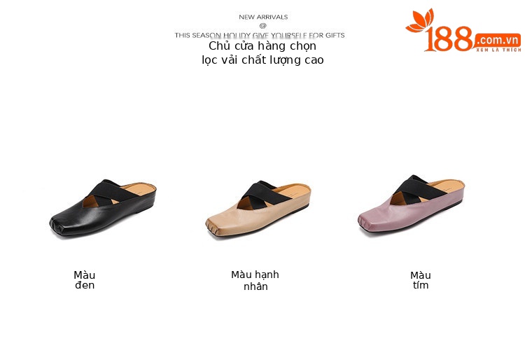 Giày búp bê mũi vuông retro da ngựa, quai sau hở, dép sandal mới hè — đen chi tiết 4