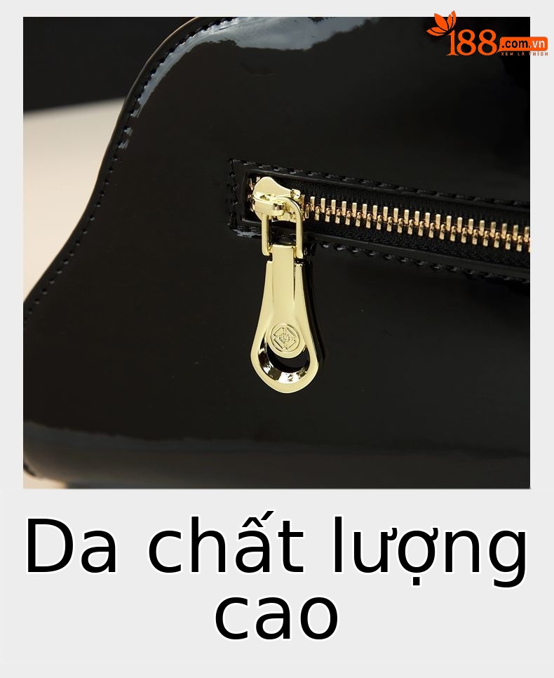 Túi đeo chéo nữ da thật kiểu dáng đám mây, thiết kế chắp vá — Màu đỏ rượu, Vàng hồng, Màu sâm panh chi tiết 19