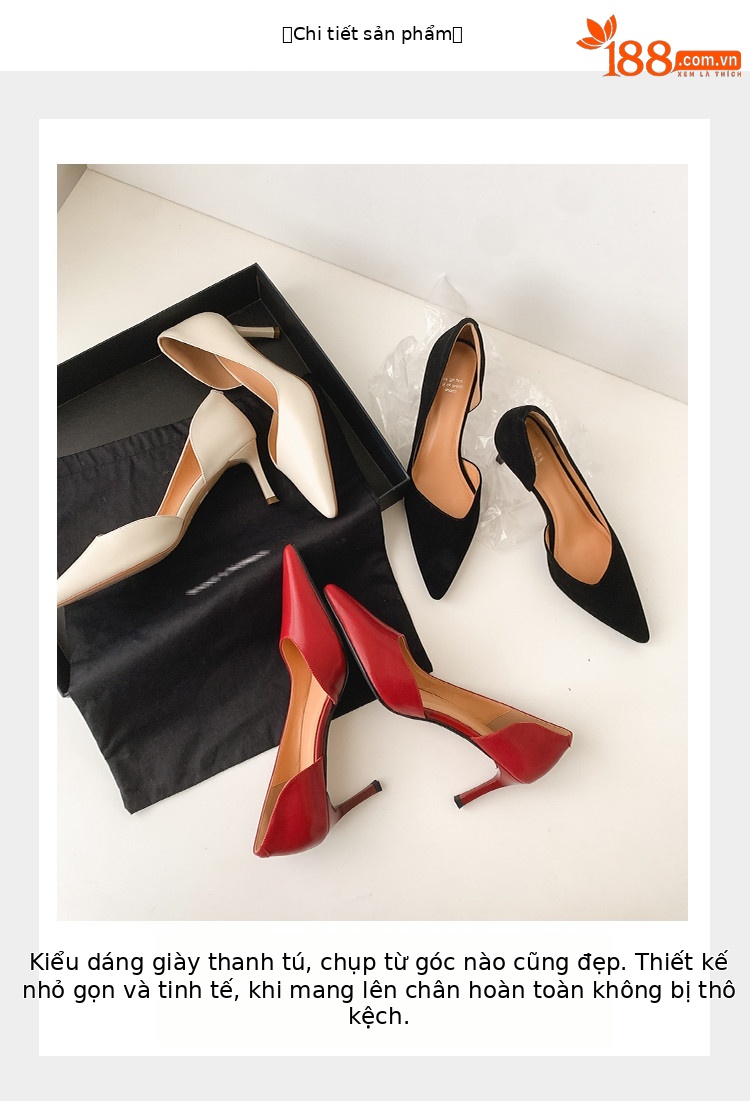 Giày sandal cao gót nữ mũi nhọn kín mũi hở gót, đế nhọn mềm đi làm — đen, màu đỏ tía, Màu trắng nhạt chi tiết 3