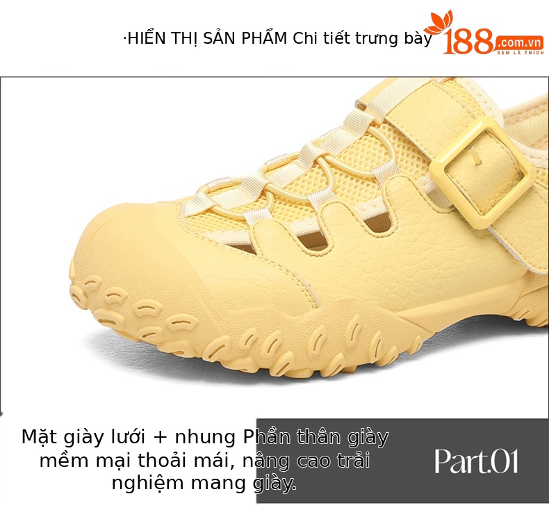 Giày thể thao lưới thoáng khí nữ mùa hè 2026, đế chống trơn, dáng sneaker chạy bộ — 7244 trắng, 7244màu vàng chi tiết 15