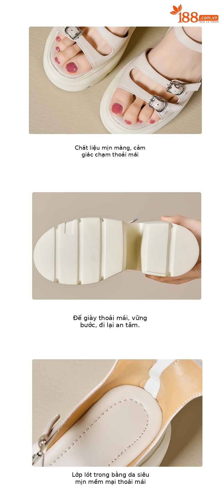 Boot sandal nữ cổ thấp đế dày gót 12 cm khóa thắt lưng — Màu đen chi tiết 4