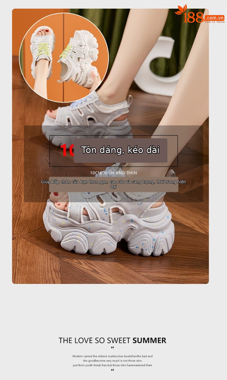 Dép sandal xỏ ngón nữ đế bệt thể thao đi biển mùa hè — Xám, Trắng chi tiết 9