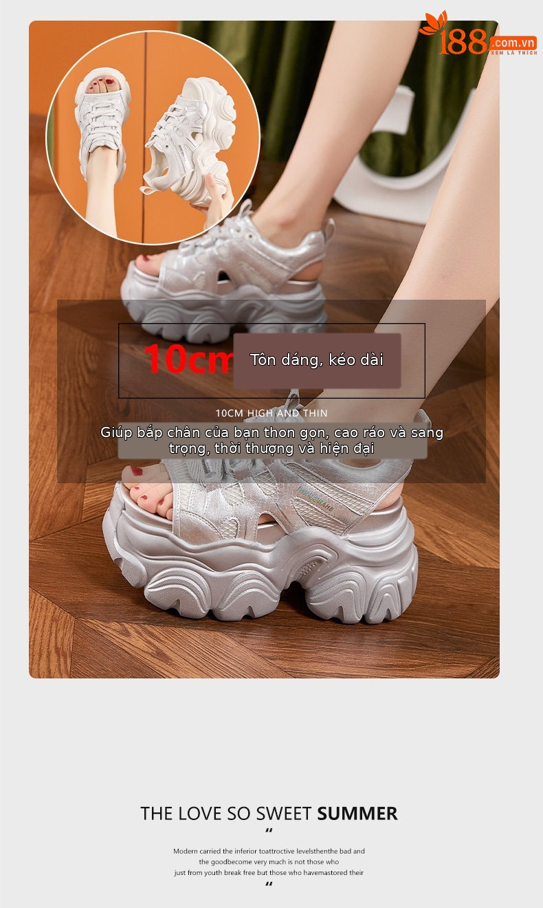 Dép sandal nữ xỏ ngón đế bệt mũi cá đơn giản — Bạc, Trắng chi tiết 9