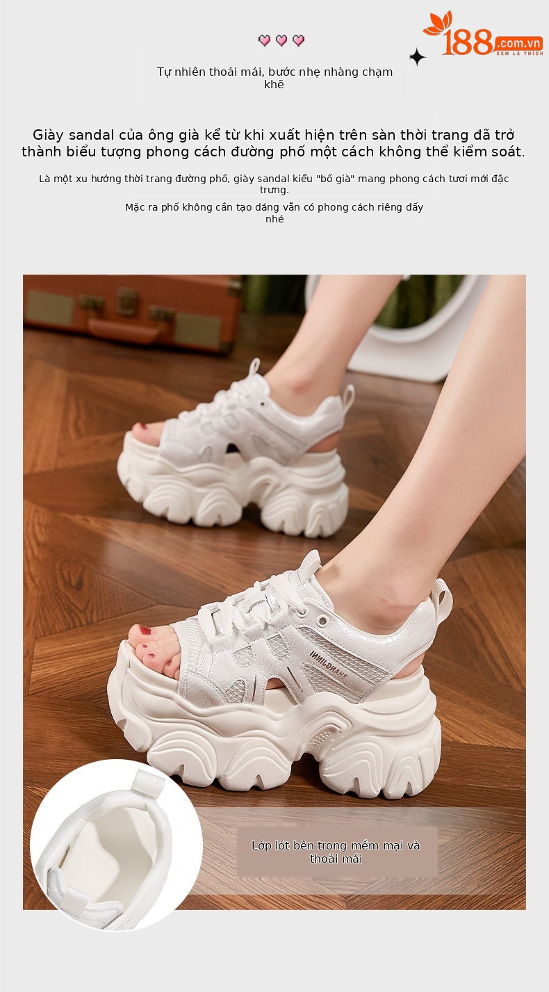 Dép sandal nữ xỏ ngón đế bệt mũi cá đơn giản — Bạc, Trắng chi tiết 5