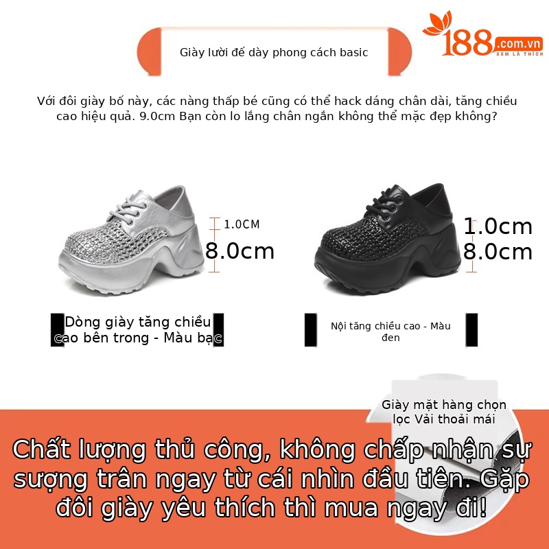 Giày sneaker nữ đế dày lưới thoáng khí, kiểu hai mang — Màu đen