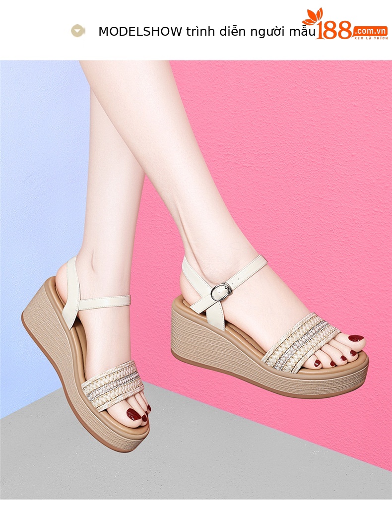 Sandal nữ đế xuồng cao gót quai ngang phong cách tiên nữ mùa hè 2025 — 7246 màu nâu, 7246 màu be chi tiết 10