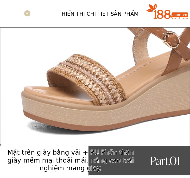 Sandal nữ đế xuồng cao gót quai ngang phong cách tiên nữ mùa hè 2025 — 7246 màu nâu, 7246 màu be chi tiết 15