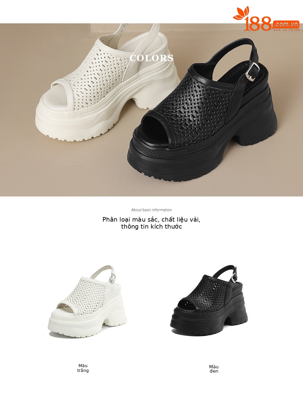 Sandal nữ tăng chiều cao 12cm đế xuồng đan kiểu La Mã hở mũi — Màu đen chi tiết 4