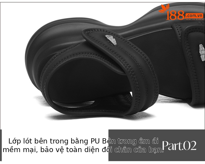 Dép sandal nữ xỏ ngón đế bệt platform mùa hè 2026, giày đi biển đế mềm tăng chiều cao — 7250 màu be, 7250 màu đen chi tiết 16