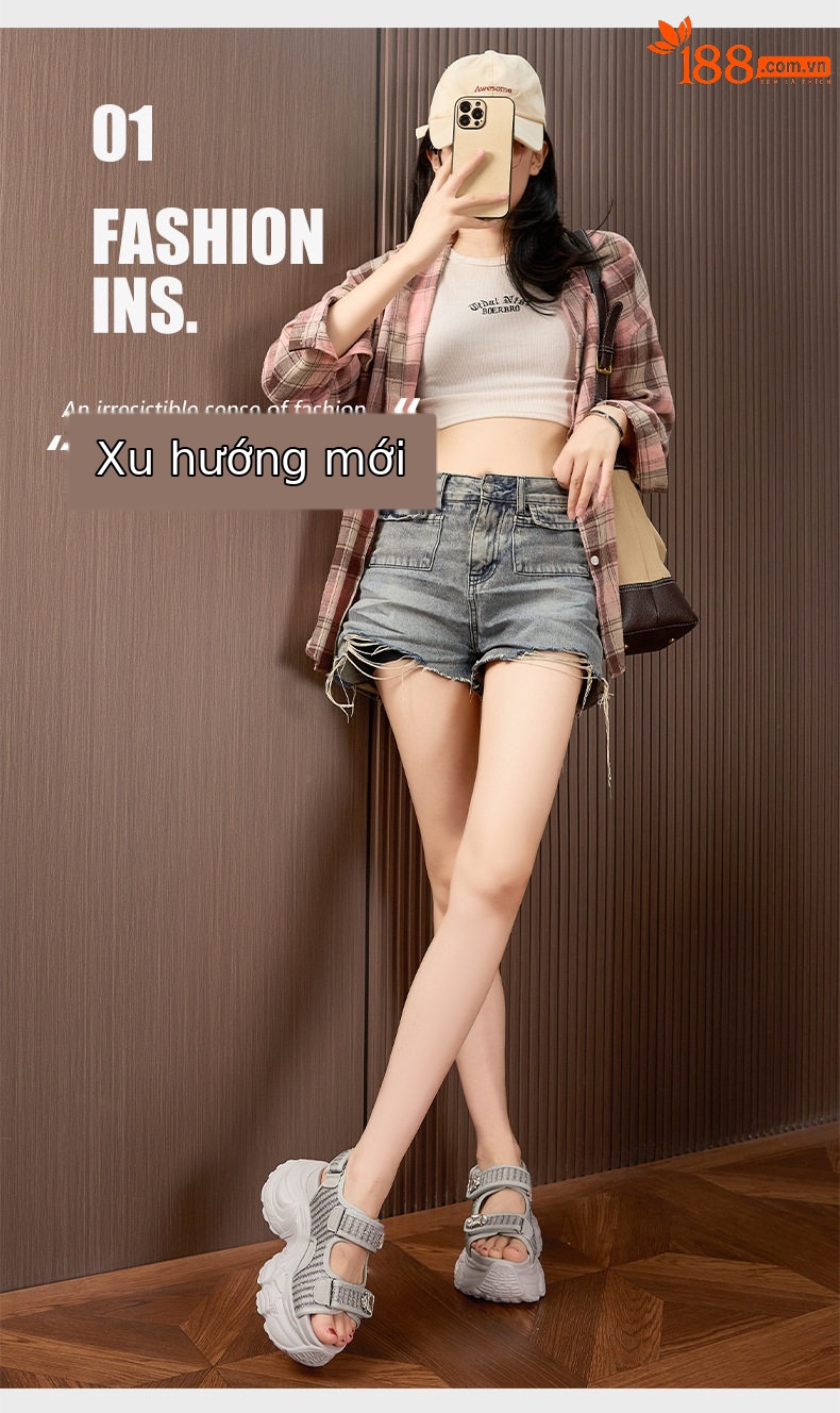 Dép sandal nữ xỏ ngón đế bệt chống trượt mùa hè — Bạc xám, Trắng, Đen chi tiết 2