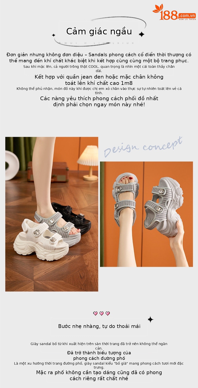 Dép sandal nữ xỏ ngón đế bệt chống trượt mùa hè — Bạc xám, Trắng, Đen chi tiết 4