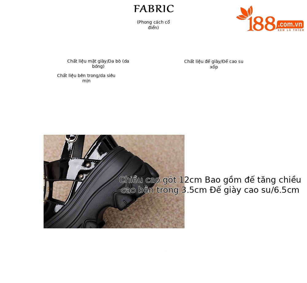 Xăng đan cao gót nữ da thật đế dày hở ngón đính đá phong cách La Mã — đen, vàng nhạt, trắng chi tiết 2