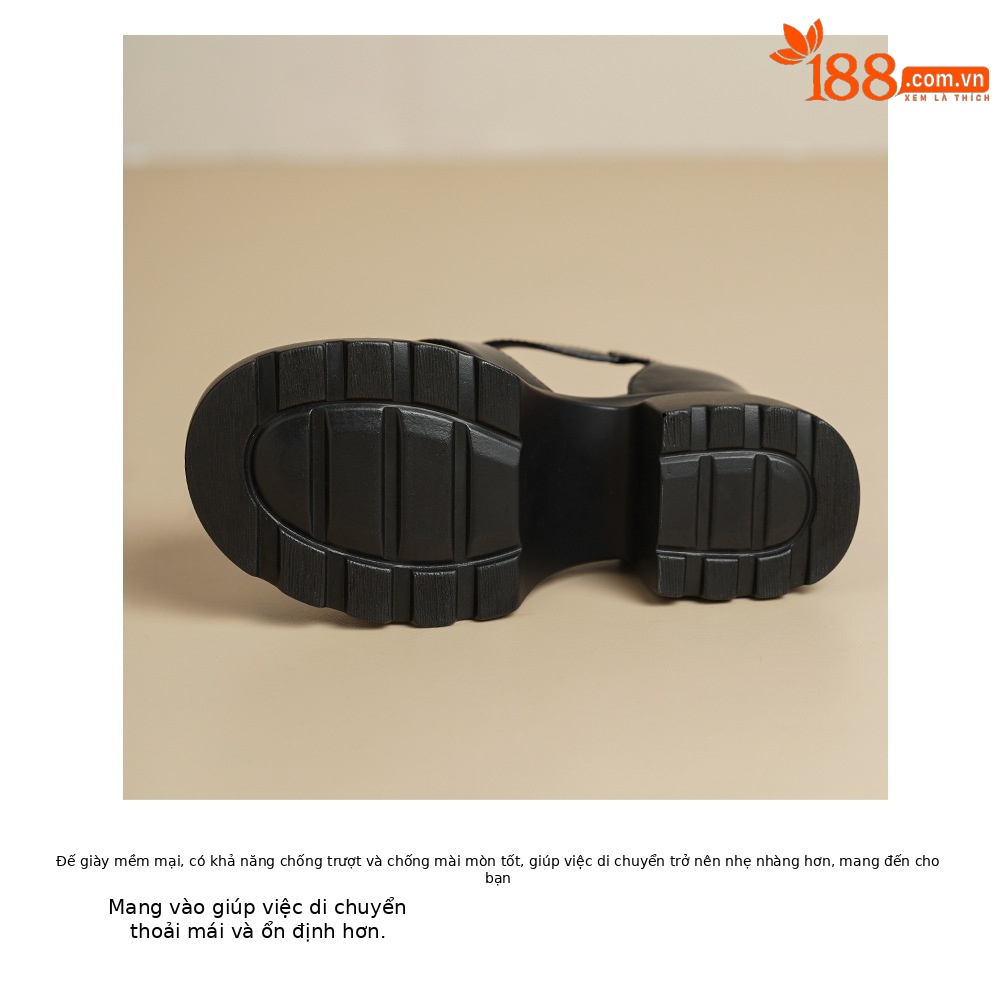 Sandal bít mũi gót cao 10cm khóa chữ T họa tiết rỗng đế dày bánh xốp — Màu đen, Màu trắng chi tiết 16