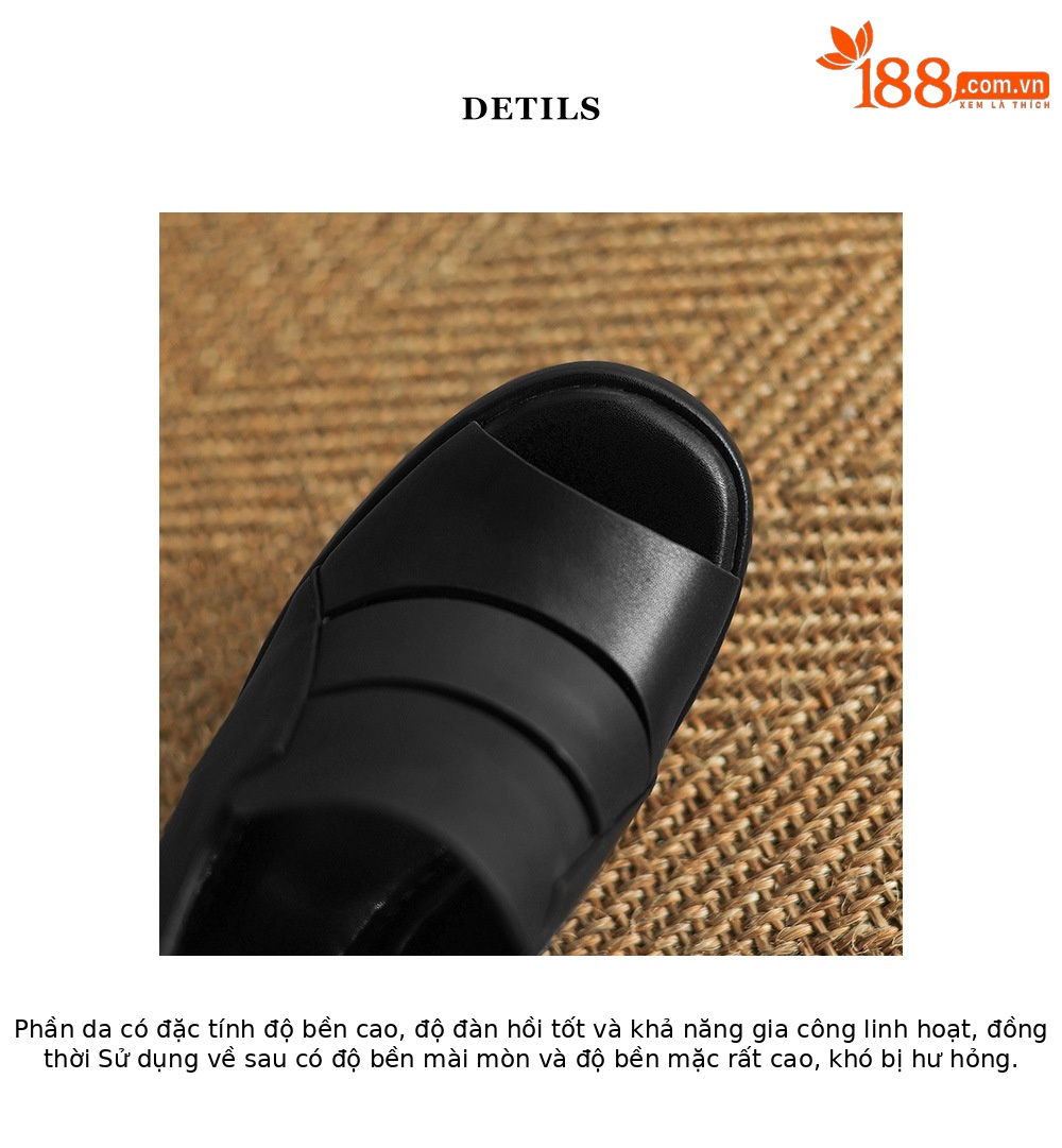 Sandal nữ đế xuồng cao gót da thật phong cách La Mã, gót 9 cm — đen, Màu trắng nhạt chi tiết 18
