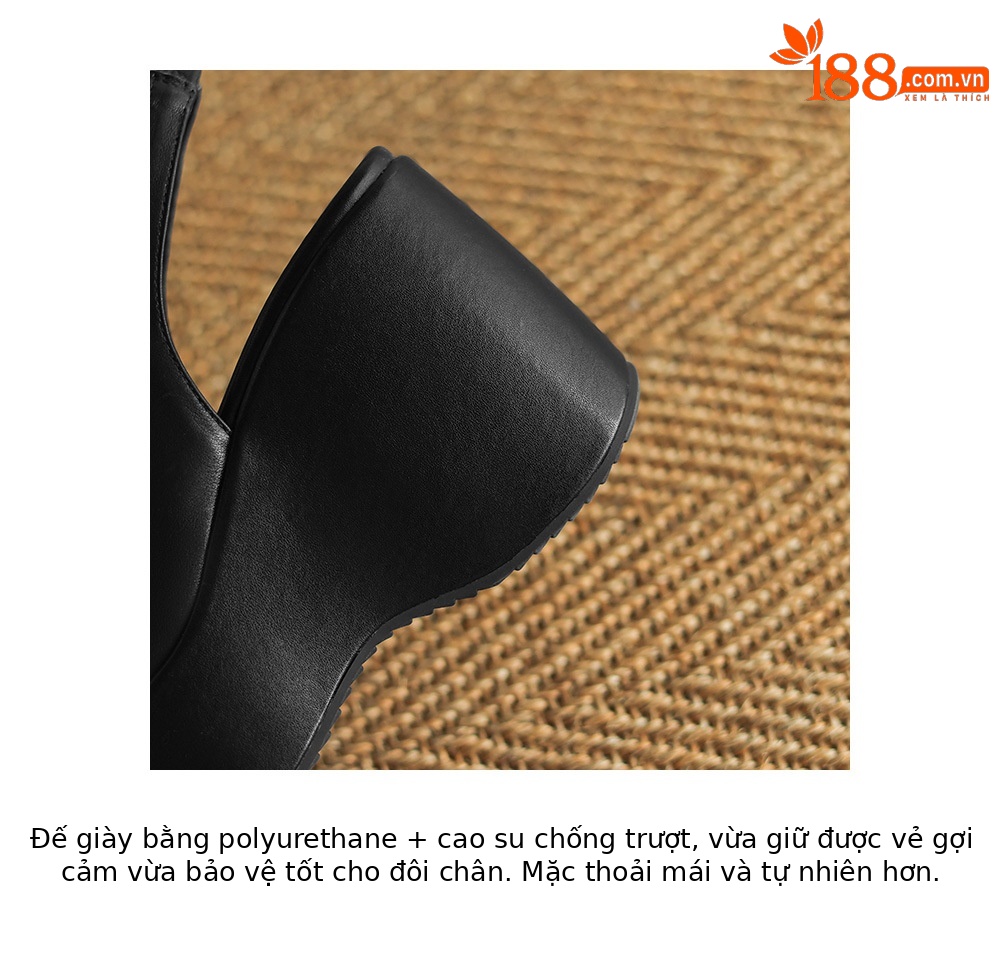 Sandal nữ đế xuồng cao gót da thật phong cách La Mã, gót 9 cm — đen, Màu trắng nhạt chi tiết 20