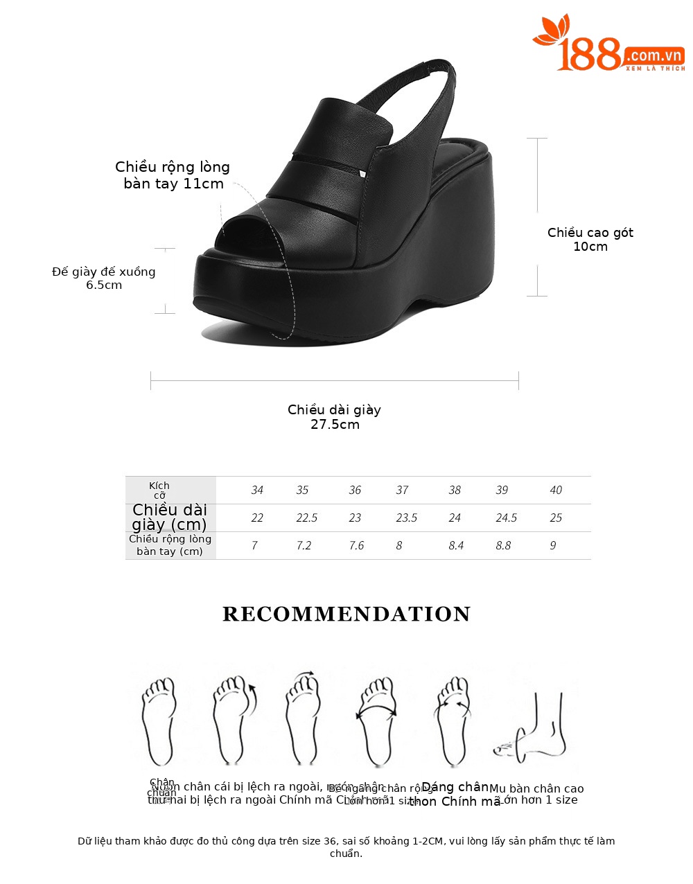 Sandal nữ đế xuồng cao gót da thật phong cách La Mã, gót 9 cm — đen, Màu trắng nhạt chi tiết 3