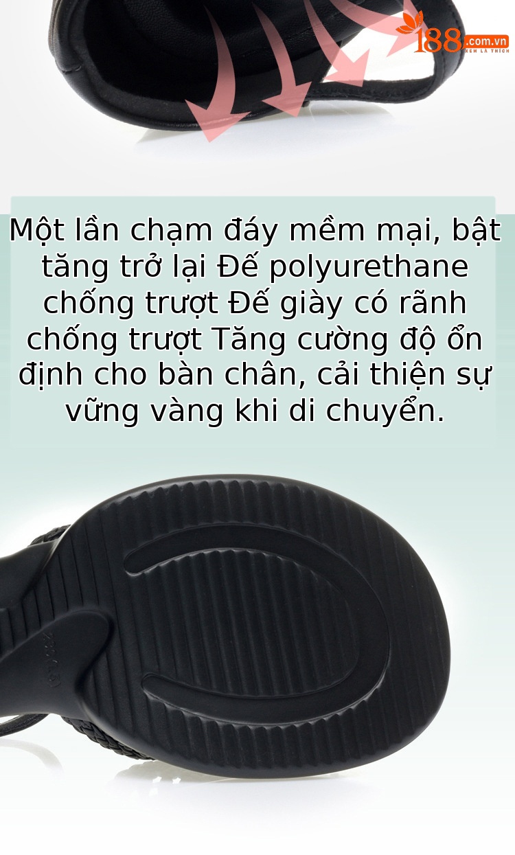 Dép sandal nữ đế xuồng cao gót mũi kín phong cách La Mã — đen chi tiết 7