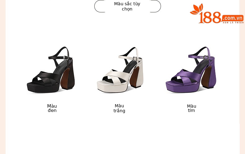 Sandal cao gót nữ hở mũi quai ngang đế platform gót 13 cm — đen chi tiết 1