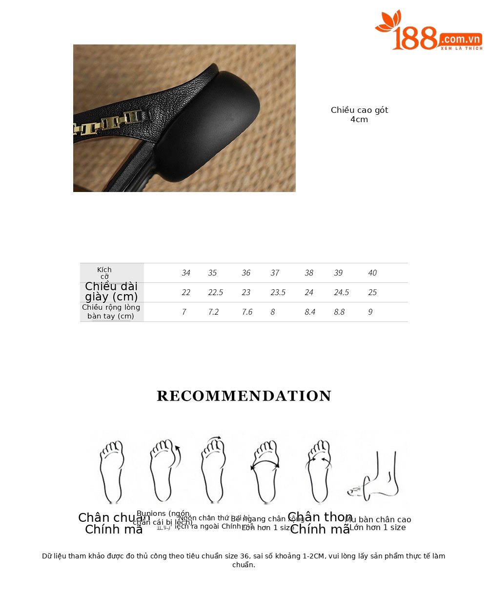 Dép sandal nữ da cừu miệng cá đế dày gót cao nhẹ — đen chi tiết 4