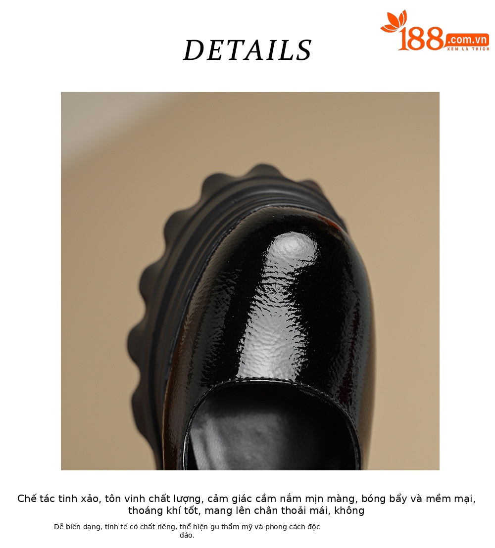 Dép sục Birken đế dày độn cao 12cm, bít mũi khóa đính kim cương, sandal đế xuồng đi hè — Màu đen chi tiết 14