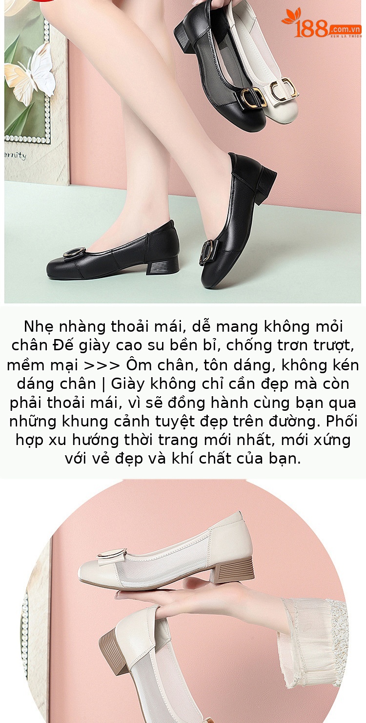 Giày sandal cao gót nữ hở mũi lưới thoáng khí đế mềm — Màu đen (phiên bản lưới) chi tiết 3
