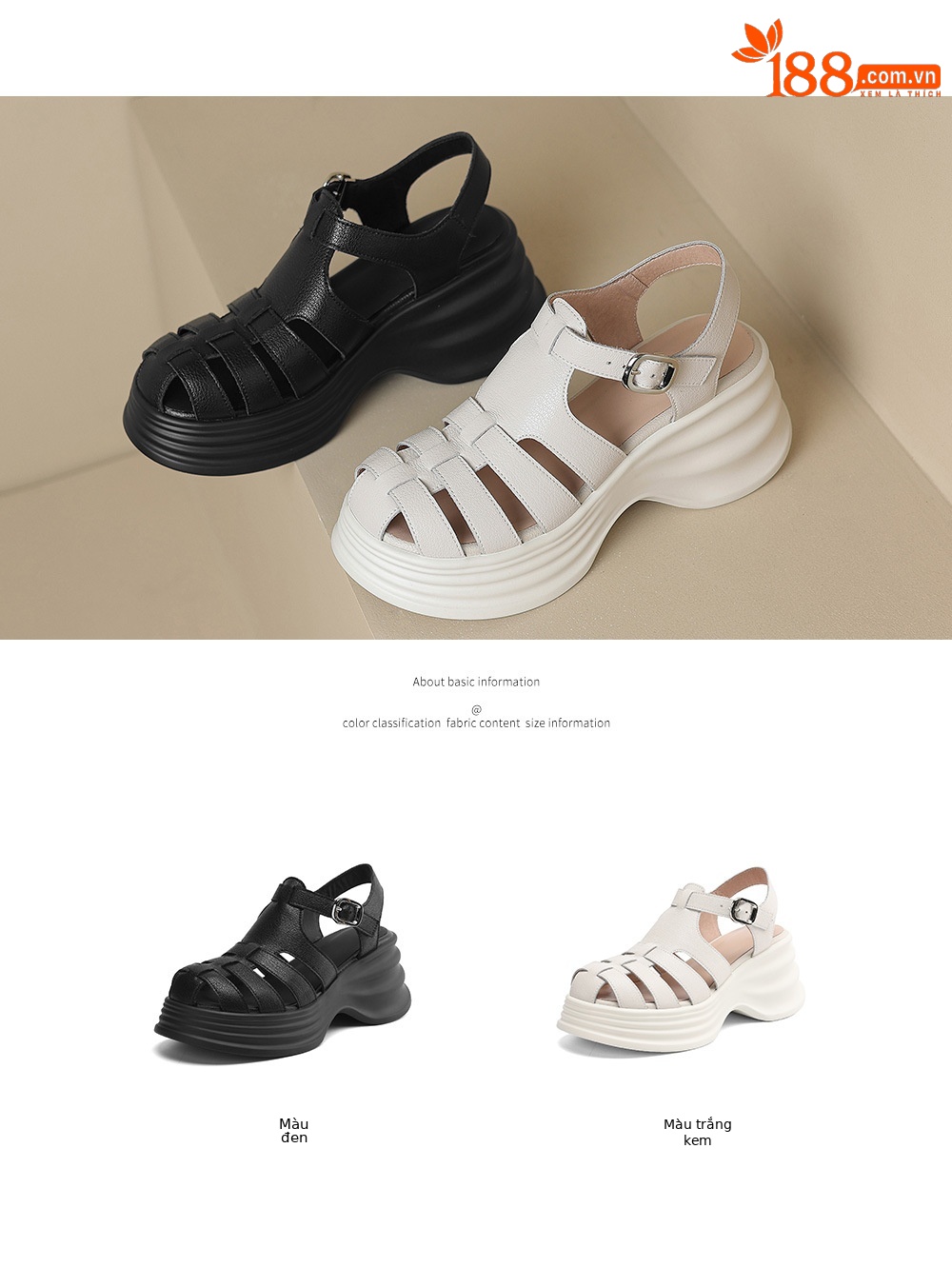 Sandal La Mã đế rỗng dệt mũi kín da thật gót cao 9 cm — đen chi tiết 5