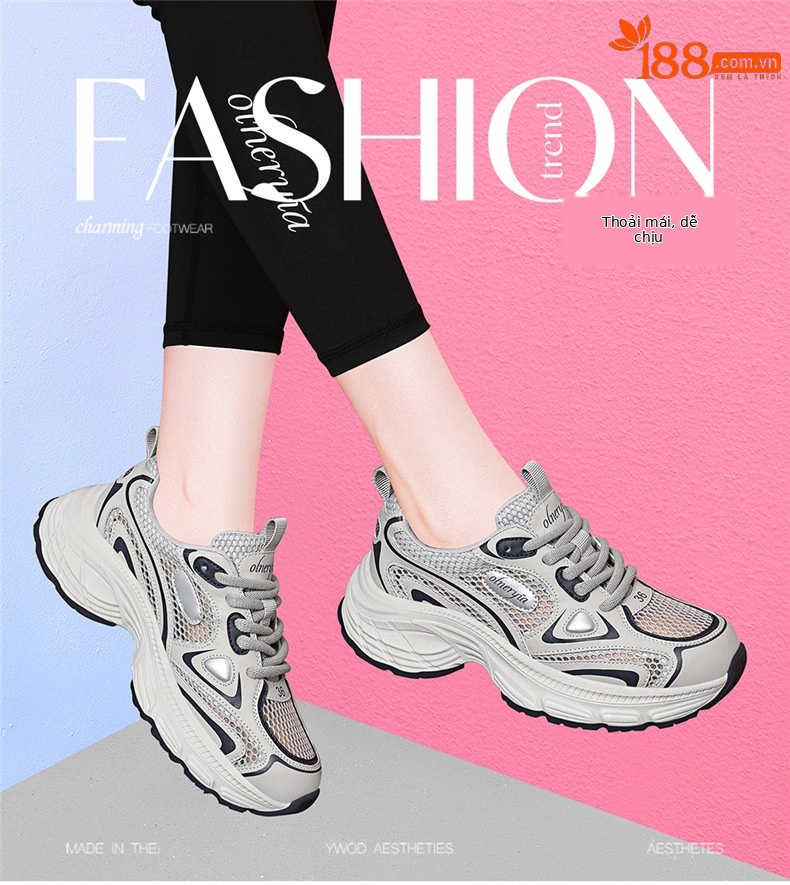 Giày sneaker nữ đế dày da thật thoáng khí tăng chiều cao mùa xuân hè 2025 — JST 7009-1 xám xanh (kiểu thoáng khí), JST 7036m đỏ, JST 7150m Purple (kiểu thoáng khí), JST 7142m bạc (kiểu thoáng khí) chi tiết 2