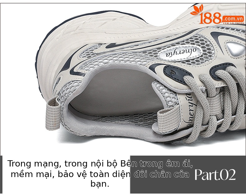 Giày sneaker nữ đế dày da thật thoáng khí tăng chiều cao mùa xuân hè 2025 — JST 7009-1 xám xanh (kiểu thoáng khí), JST 7036m đỏ, JST 7150m Purple (kiểu thoáng khí), JST 7142m bạc (kiểu thoáng khí) chi tiết 16