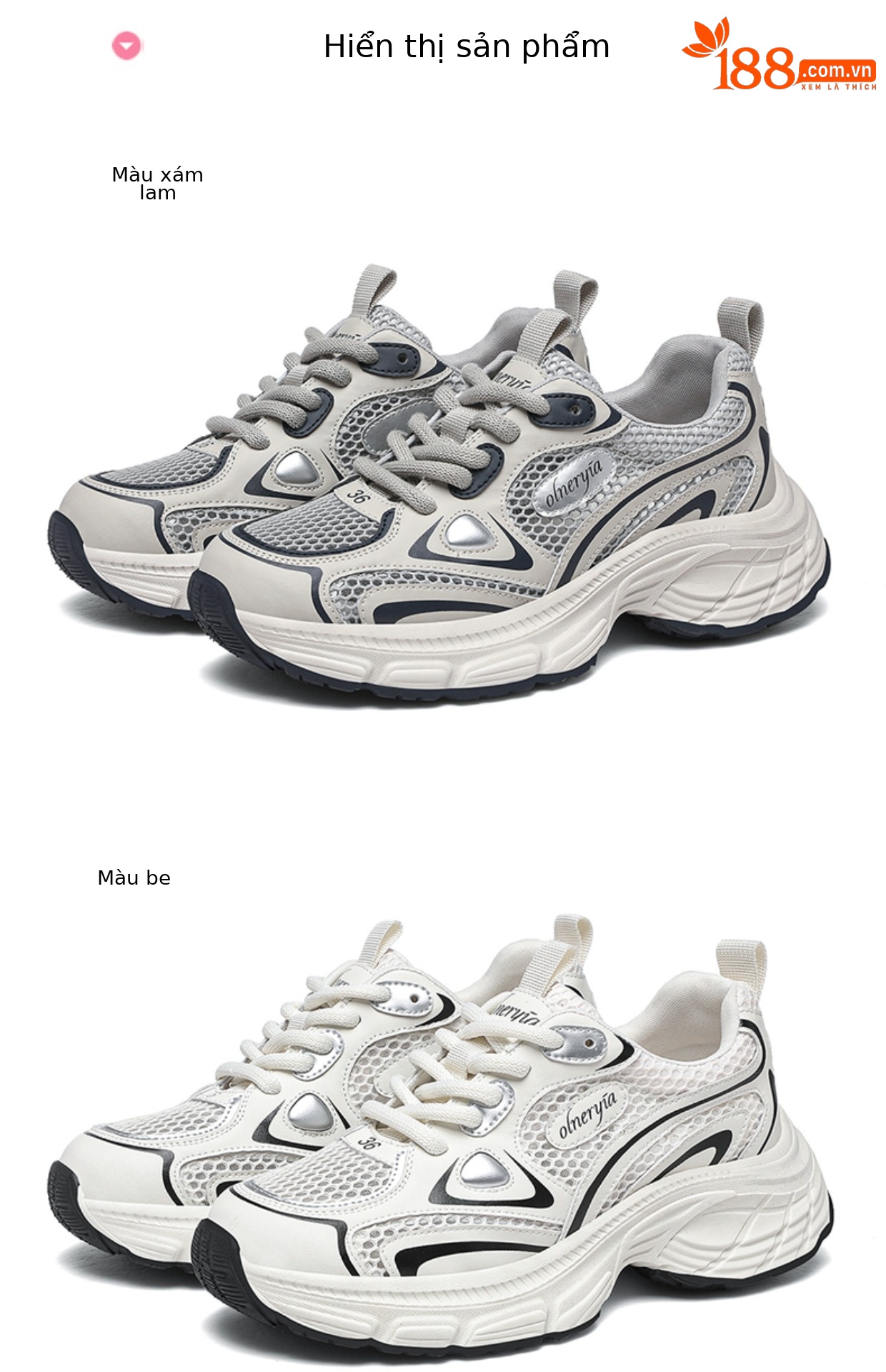 Giày sneaker nữ đế dày da thật thoáng khí tăng chiều cao mùa xuân hè 2025 — JST 7009-1 xám xanh (kiểu thoáng khí), JST 7036m đỏ, JST 7150m Purple (kiểu thoáng khí), JST 7142m bạc (kiểu thoáng khí) chi tiết 18