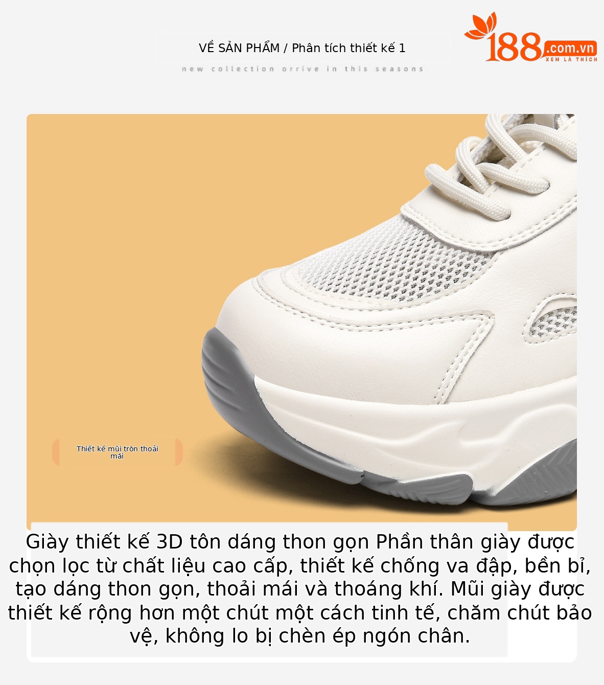 Giày sneaker nữ đế dày phối quần ống rộng, giày thể thao lưới thoáng khí mùa hè — DH 58623 Trắng, DH 58623m màu xám chi tiết 5