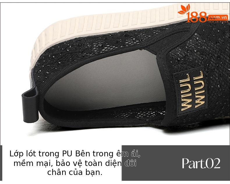 Giày lười nữ lưới ren mùa hè 2025 đế mềm thoáng khí một bước xỏ — JST 7168 màu đen, Mơ JST 7200, LJ 68011 màu đen, JST 7168 quả mơ chi tiết 16