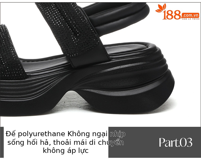 Dép sandal nữ quai chữ V da thật đế siêu dày tăng chiều cao phong cách La Mã — JST 7199 Trắng, JST 7199 màu đen chi tiết 18