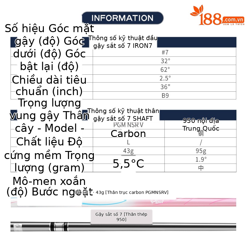 Gậy đánh golf PGM nữ số 7 sắt loại L, thép không gỉ carbon, đầu thanh tập luyện chuyên nghiệp — Tiffany Blue [TIG074] Sắt số 7 (Thanh carbon hạng L), Tiffany Blue [TIG074] Sắt số 7 (thanh thép 950), Bột san hô [TIG074] Sắt số 7 (Thanh carbon hạng L), Bột san hô [TIG074] Sắt số 7 (thanh thép 950)