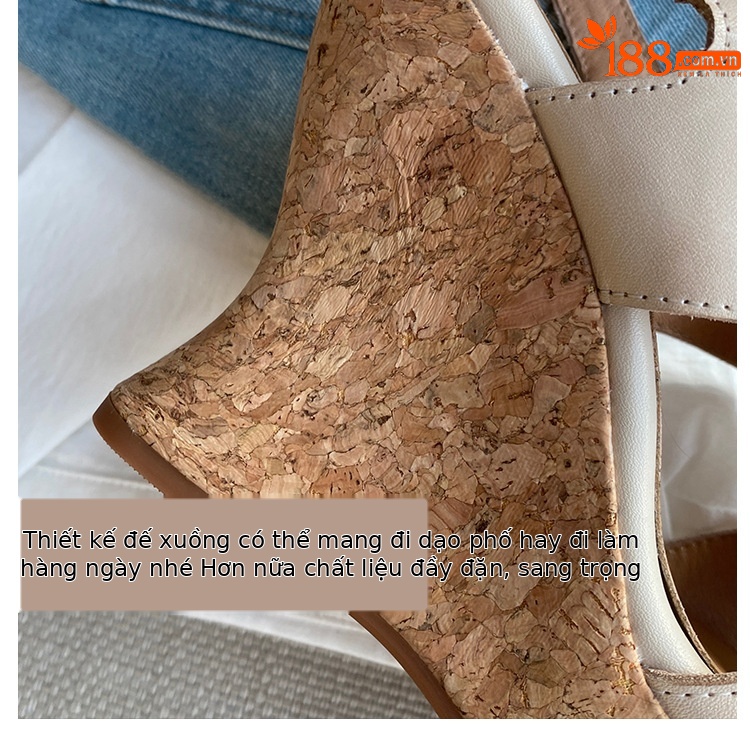 Sandal cao gót nữ da bò thật đế xuồng platform mũi hở gót siêu cao 2025 — nâu, Tím, Màu trắng nhạt chi tiết 11