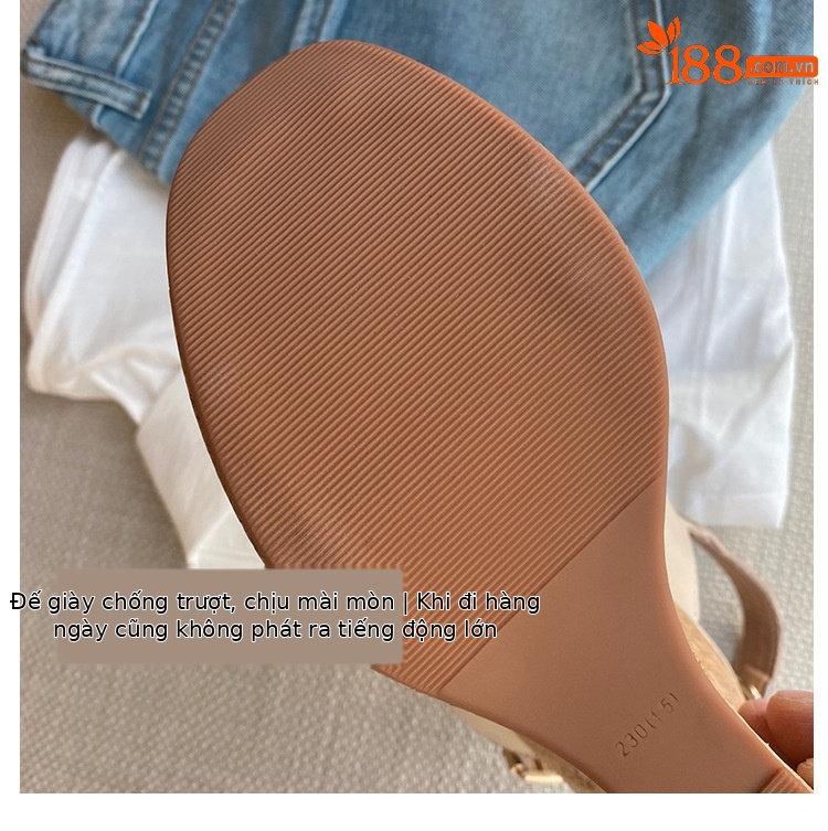 Sandal cao gót nữ da bò thật đế xuồng platform mũi hở gót siêu cao 2025 — nâu, Tím, Màu trắng nhạt chi tiết 14