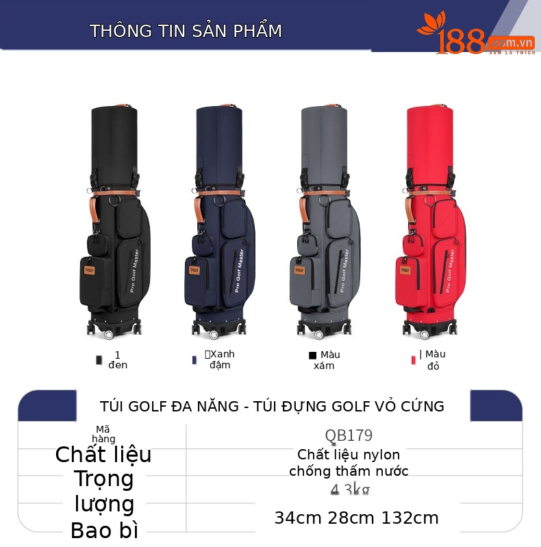 Túi bóng vỏ cứng bốn bánh màu xanh đậm (không bao gồm che mưa)