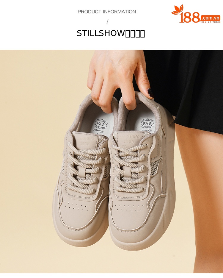 Giày sneaker nữ da thật màu trắng lưới thoáng khí đế bằng mùa hè 2025 — JST 7193 màu đen kiểu nửa kéo, gót cao 6cm, JST 1802- 1m màu, chiều cao gót 4CM, LJ 33005 màu mơ nhạt gót cao 3.5cm, LJ 33005m gót trắng cao 3.5cm chi tiết 8